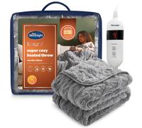 Silentnight Luxury Super Cosy Heated Throw -Thick Snuggly Soft Chunky Knit Jacquard Fleece Electric Blanket for Sofa Bed with 9 Heat Settings -Fast
