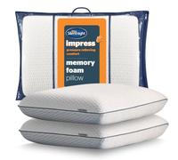 Silentnight Memory Foam Pillow Pair - Orthopedic Pillow for Shoulder and Neck Pain Relief and Support - Hotel Quality Memory Foam Bed Pillow Washable Cover for Back Stomach Side Sleepers, Firm, 2 Pack