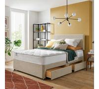 Silentnight Middleton Memory Pocket Double 4 Drawer Divan Bed - Sandstone
