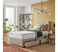 Silentnight Middleton Memory Pocket Single 2 Drawer Divan Bed - Sandstone