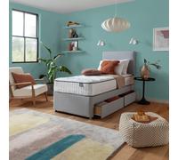 Silentnight Middleton Single Memory 2 Drawer Divan Bed- Grey