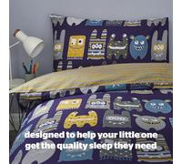 Silentnight Monster Healthy Growth Kids Reversible Soft Easy Care, Boys Girl Duvet Cover Adventure Bedding Set with Pillowcase - Single (135cm x 200cm)