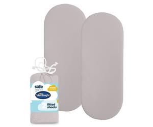 Silentnight Moses Basket Fitted Sheets, 2 Pack, Nursery Pure Cotton Safe Nights