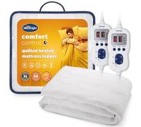 Silentnight Comfort Control Heated Quilted Topper - Bed Warmer in Double Size Warm Electric Heating Pad Mattress Toppers - Machine Washable Underblanket with Elasticated Straps