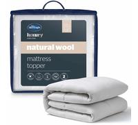Silentnight Natural Wool Collection Mattress Topper Super King Bed - Luxury Temperature Regulating Breathable Mattress Cover Pad with Cotton Cover and