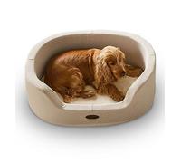Silentnight Orthopaedic Donut Dog Bed - Luxury Faux Fur Base and Support Sides for Cosy & Comfort - Ease Anxiety Aches & Pains - Removable Washable Cover - Non-Slip Base Pet Bed, Natural, Small