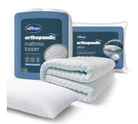 Silentnight Orthopaedic Pillow and Mattress Topper - Supportive Foam to Ease Aches and Pains - Pressure Relief and Spinal Alignment for Back and Neck - Soft Touch Cover, Hypoallergenic, Single