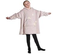 Silentnight Oversized Blanket Hoodie Kids - Glow in the Dark Giant Hoody Sherpa Fleece Super Soft and Snuggly Girls - Blush Pink, 558730GE, Kids Oversized