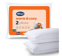 Silentnight Pack of 2 Luxury Warm Cosy Pillows, Hypoallergenic Pillows with Luxurious Stitching for Back and Side Sleepers, Hypoallergenic and Machine Washable White 553704GE, 2 Count (Pack of 1)