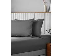 Silentnight Pair of Supersoft Housewife Pillow Cases Charcoal