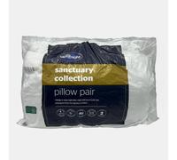 Silentnight Pillows Pair 2 Pack Sanctuary Medium Firm Bedding Cushions Embossed Silentnight White One Size