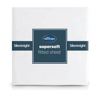 Silentnight Supersoft Fitted Sheet - Cosy & Comfortable Delicate Touch - Luxurious Easy Care Microfibre with Elasticated Corners - Stylish & Modern Mattress Fitted Sheet, Single Bed, White