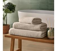 Silentnight Popcorn Waffle Towel 6 Pack Set - Hand Towels, Bath Towels, Bath Sheets - Super Soft & Super Absorbent Spa-Like Textured Towels - 100% Cotton BCI - Quick Drying - Machine Washable, Natural