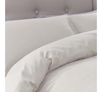 Silentnight Pure Cotton Duvet Cover - Cream 100% Cotton Easy Care Super Soft Luxury Quality Breathable Bed Linen Set Duvets Quilt Cover Bedding Set - Double