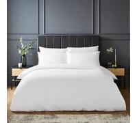 Silentnight Pure Cotton Duvet Set - Luxurious Cool Soft Touch 200 Thread Count - Button Fastening - Breathable 100% Cotton Quilt Cover + Pillowcase Bed Set - Machine Washable, White, King