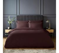 Silentnight Pure Cotton Duvet Set - Luxurious Cool Soft Touch 200 Thread Count - Button Fastening - Breathable 100% Cotton Quilt Cover + Pillowcase Bed Set - Machine Washable, Deep Purple Plum, Double