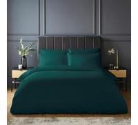 Silentnight Pure Cotton Duvet Set - Luxurious Cool Soft Touch 200 Thread Count - Button Fastening - Breathable 100% Cotton Quilt Cover + Pillowcase Bed Set - Machine Washable, Teal Green, Double