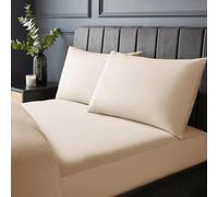 Silentnight Pure Cotton Fitted Sheet - Cool Soft Touch 200 Thread Count - Extra Deep 40cm Bed Mattress Sheet - Breathable 100% Cotton - Elasticated Corners, Machine Washable, Beige Natural, Single
