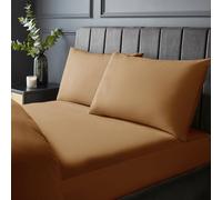 Silentnight Pure Cotton Fitted Sheet - Cool Soft Touch 200 Thread Count - Extra Deep 40cm Bed Mattress Sheet - Breathable 100% Cotton - Elasticated Corners, Machine Washable, Orange Terracotta, King