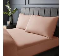 Silentnight Pure Cotton Fitted Sheet - Cool Soft Touch 200 Thread Count - Extra Deep 40cm Bed Mattress Sheet - Breathable 100% Cotton - Elasticated Corners, Machine Washable, Dusky Pink, Single