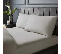 Silentnight Pure Cotton Fitted Sheet - Cool Soft Touch 200 Thread Count - Extra Deep 40cm Bed Mattress Sheet - Breathable 100% Cotton - Elasticated Corners, Machine Washable, Light Grey, Double