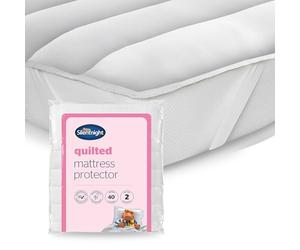 Silentnight Quilted Mattress Protector - Premium Luxury Soft Cosy Mattress Cover Protector Pad with Extra Deep Fit Elasticated Straps - Hypoallergenic, Super Soft and Machine Washable - Double