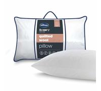 Silentnight Quilted Wool Pillow - 100% Natural Wool - Temperature Regulating Maintain a Comfortable Temperature All Night - Supportive for Head and Neck - Hypoallergenic & Odour Resistant - Washable