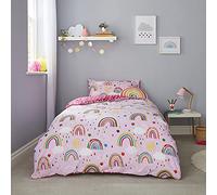 Silentnight Rainbow Healthy Growth Kids Reversible Soft Easy Care, Boys Girl Duvet Cover Bedding Set with Pillowcase - Single (135 cm x 200 cm)