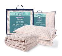 Silentnight Restore Cooling Copper Pillow Pair & Mattress Topper - Temperature Regulating Ideal to Relieve Night Sweats & Hot Flushes - Breathable & Antibacterial Fresh Bed - King
