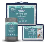 Silentnight Restore Cooling Lightweight Blanket, Pillow & Mattress Gel Pad - Prevent Overheating - Breathable Cool Feeling for Night Sweats Hot Flushes Menopause - Cool Summer Set for Bed Sofa Car