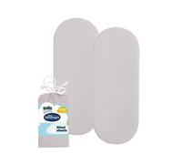 Silentnight Moses Basket Fitted Sheets, 2 Pack, Nursery Pure Cotton Safe Nights