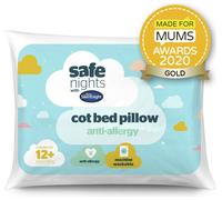Silentnight Safe Nights Cot Bed Pillow - Anti Allergy Nursery Pillow For Sleeping Children Kids Newborn Baby Babies - Hypoallergenic Machine Washable Baby Shower Gifts White,1 Pillow,442367GE