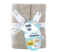 Silentnight Safe Nights Baby Blanket - Pack of 2 Soft 100% Cotton Cellular Baby Blanket for Newborn Ideal for Cot, Crib, Moses Basket and Pram