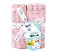 Silentnight Safe Nights Baby Blanket - Pack of 2 Soft 100% Cotton Cellular Baby Blanket for Newborn Ideal for Cot, Crib, Moses Basket and Pram - Baby
