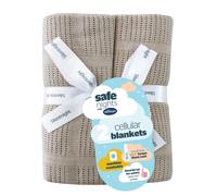 Silentnight Safe Nights Baby Blanket - Pack of 2 Soft 100% Cotton Cellular Baby Blanket for Newborn Ideal for Cot, Crib, Moses Basket and Pram - Baby
