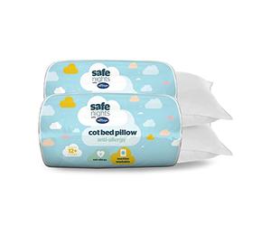 Silentnight Safe Nights Cot Bed Anti Allergy Pillow 2 Pack - Quality Luxury Soft Comfy Crib Cotbed Nursery Pillows For Baby Babies Kids Toddler Children - Hypoallergenic Machine Washable Two Pillows