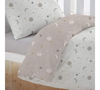 Silentnight Safe Nights Cot Bed Duvet Set - Breathable 100% Cotton Jersey - Super Soft Kind to Skin - Duvet Cover & Pillowcase for Toodler Child Junior Quilt - 150x120cm - Hypoallergenic, Celestial
