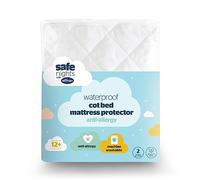 Silentnight Safe Nights Cot Bed Waterproof Mattress Protector 140 x 70 cm - Quilted Toddler Bed Protector Pad Anti-Allergy Soft Touch Breathable Comfortable - Machine Washable - 140 x 70cm