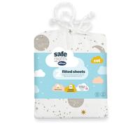 Silentnight Safe Nights Cot Size Fitted Sheets Set 100% Jersey Cotton Bedside Compatible Pack of Two Celestial Easy Care Super Soft Cuddly for Baby with Storage Bag, 60 x 120 x 12cm, Celestial