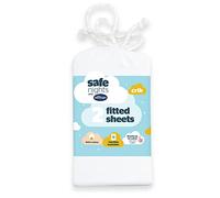 Silentnight Safe Nights Fitted Sheet - Crib Mattress - Breathable 100% Cotton Jersey - Super Soft Kind to Baby Skin - 90x40cm - Secure Fit with Elasticated Corners - 2 Pack, White