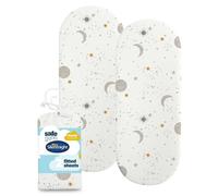 Silentnight Safe Nights Fitted Sheet - Moses Basket Mattress - Breathable 100%
