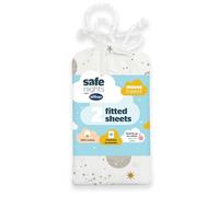 Silentnight Safe Nights Moses Basket Fitted Sheets Set 100% Jersey Cotton Bassinet Size Pack of Two Celestial Newborn Easy Care Super Soft for Baby with Storage Bag - 28cm x 75cm x 9cm, Celestial