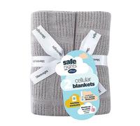 Silentnight Safe Nights Pack of 2 100% Cotton Baby Cellular Blankets Grey