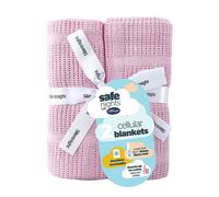 Silentnight Safe Nights Pack of 2 100% Cotton Baby Cellular Blankets Pink