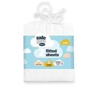 Silentnight Safe Nights Pack of 2 Cot 100% Cotton Fitted Sheets White