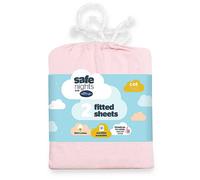 Silentnight Safe Nights Pack of 2 Cot Bed 100% Cotton Fitted Sheets Pink