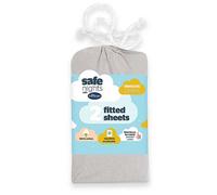 Silentnight Safe Nights Pack of 2 Moses Basket 100% Cotton Fitted Sheets Grey