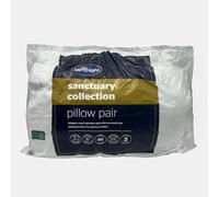 Silentnight Sanctuary Pillows 2 Pack, Soft Medium Support Anti-Allergy Hollowfibre Hotel Pillow for Back & Side Sleepers Machine Washable Hypoallergenic Bed Pillows, White