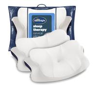 Silentnight Sleep Therapy Cervical Pillow - Orthopaedic Support Pressure Relief Eases Neck Shoulder Pain - Memory Foam Ergonomic Design For Front Side Back Sleepers - Breathable Hypoallergenic, 2 Pack