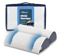 Silentnight Sleep Therapy Lumbar Pillow - Memory Foam Ergonomic Soothing Relief - Lower Back Sleeping Sitting Reclining Support - Improve Posture Eases Aches & Pains - Multiuse, Hypoallergenic, 2 Pack